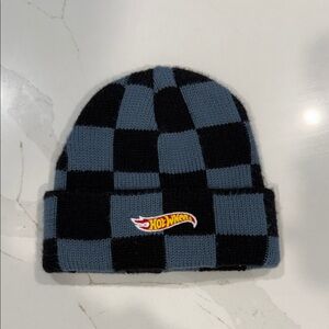 Zara Hot Wheels Kids Checkered Beanie - Black and Blue